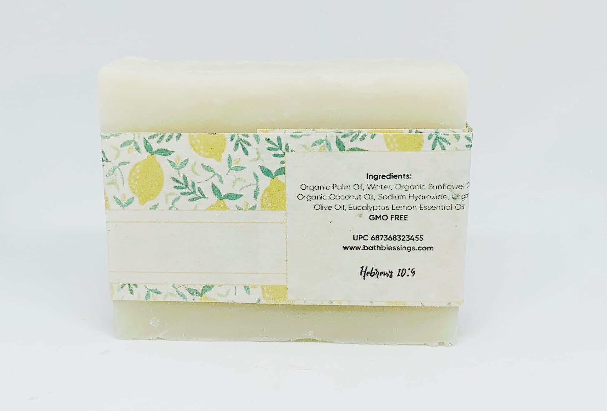 Natural Eucalyptus Lemon Soap Bar - Refreshing & Antibacterial Handmade Soap for Shower, Bath & Gift - Organic Essential Oils for Skin Care & Aromatherapy