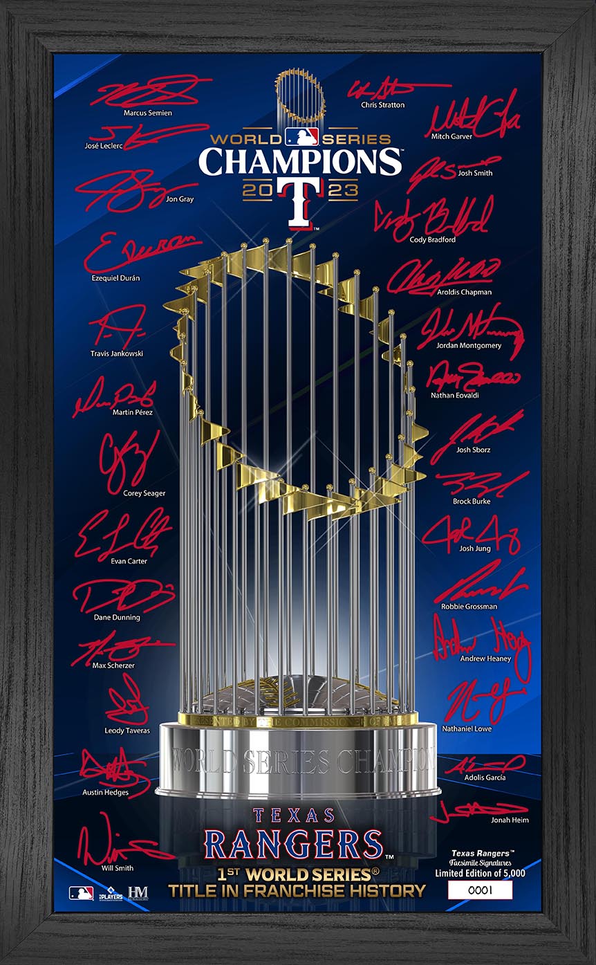 Texas Rangers 2023 World Series Champions Signature Trophy - Commemorative Collectible for Baseball Fans, Sports Memorabilia - Perfect for Display in Home, Office, or Man Cave