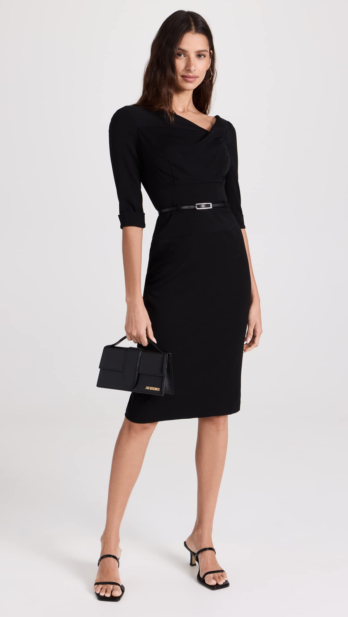 Black Halo Women's 3/4 Sleeve Jackie O Dress - Elegant Cocktail & Evening Party Wear for Formal Occasions, Weddings & Office Events