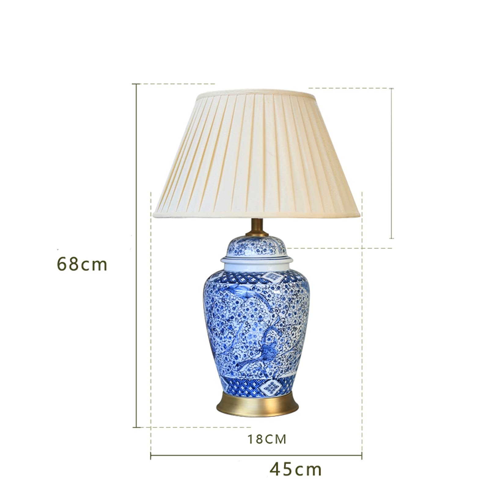 Chinese Style Porcelain Ceramic Desk Lamp - Elegant Bedside & Table Lamp for Study Room, Restaurant & Bedroom Decor - Perfect for Reading, Relaxing & Ambient Lighting