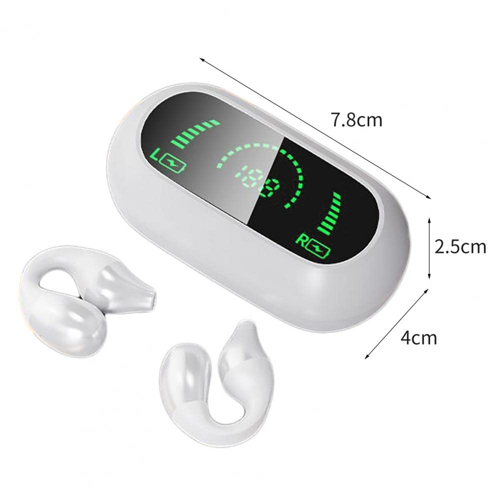 Open Ear Wireless Headphones for Sports - Bluetooth Running Earbuds, Cycling & Driving Headphones, Sweatproof Lightweight Workout Earbuds with Secure Fit - Perfect for Gym, Jogging & Outdoor Activities (White)