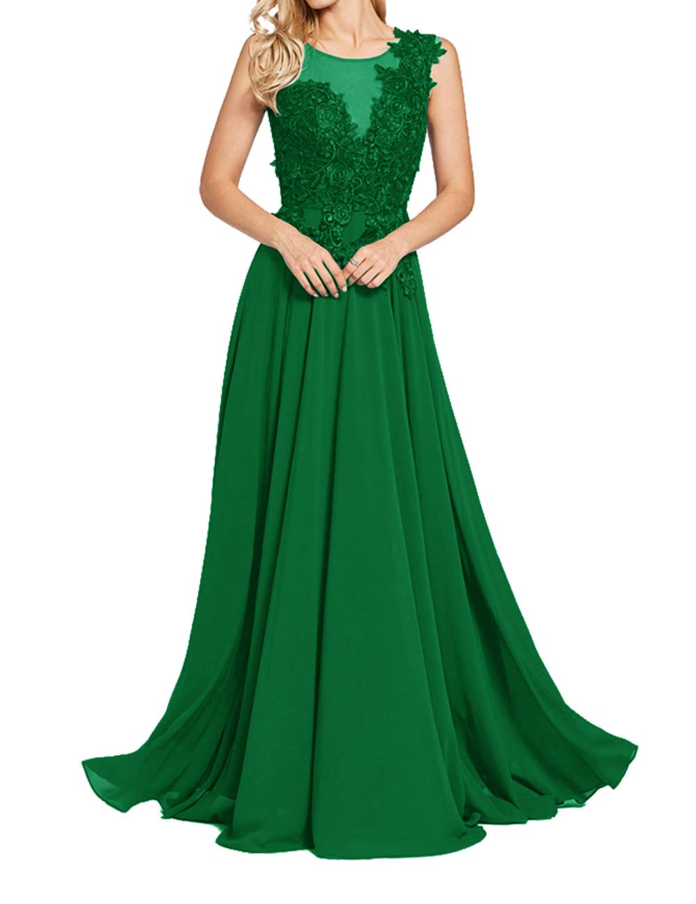 Elegant Sleeveless Long Prom Dresses with Appliques - Formal Evening Gown for Women & Bridesmaids | Perfect for Homecoming, Wedding Parties & Special Occasions