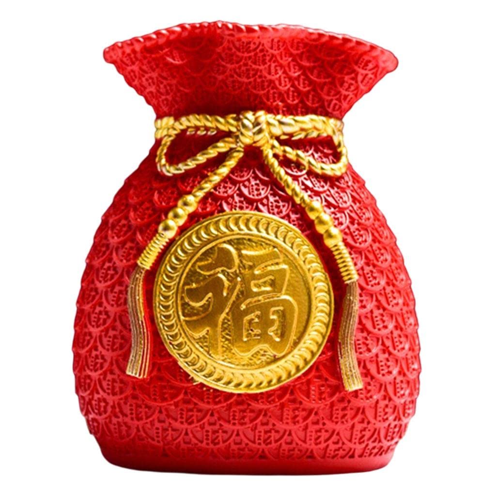 Red Flower Vase Planter Pot - Money Bag Shaped Coin Box & Bouquet Holder for Home Decor, Living Room, Office Desk | Perfect for Gifts, Wedding Centerpieces & Floral Arrangements