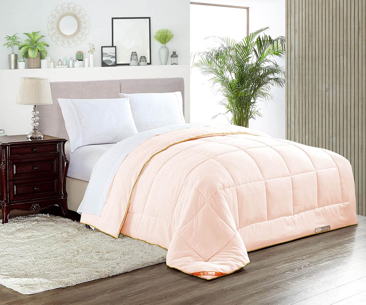 Premium Twin Comforter Set - 300 GSM Plush Siliconized Microfiber Fill, Box Stitched Quilted Design with Soft Microfiber Shell & Matching Pillowcases - Perfect for Cozy Bedroom, Guest Room, or Dorm Comfort