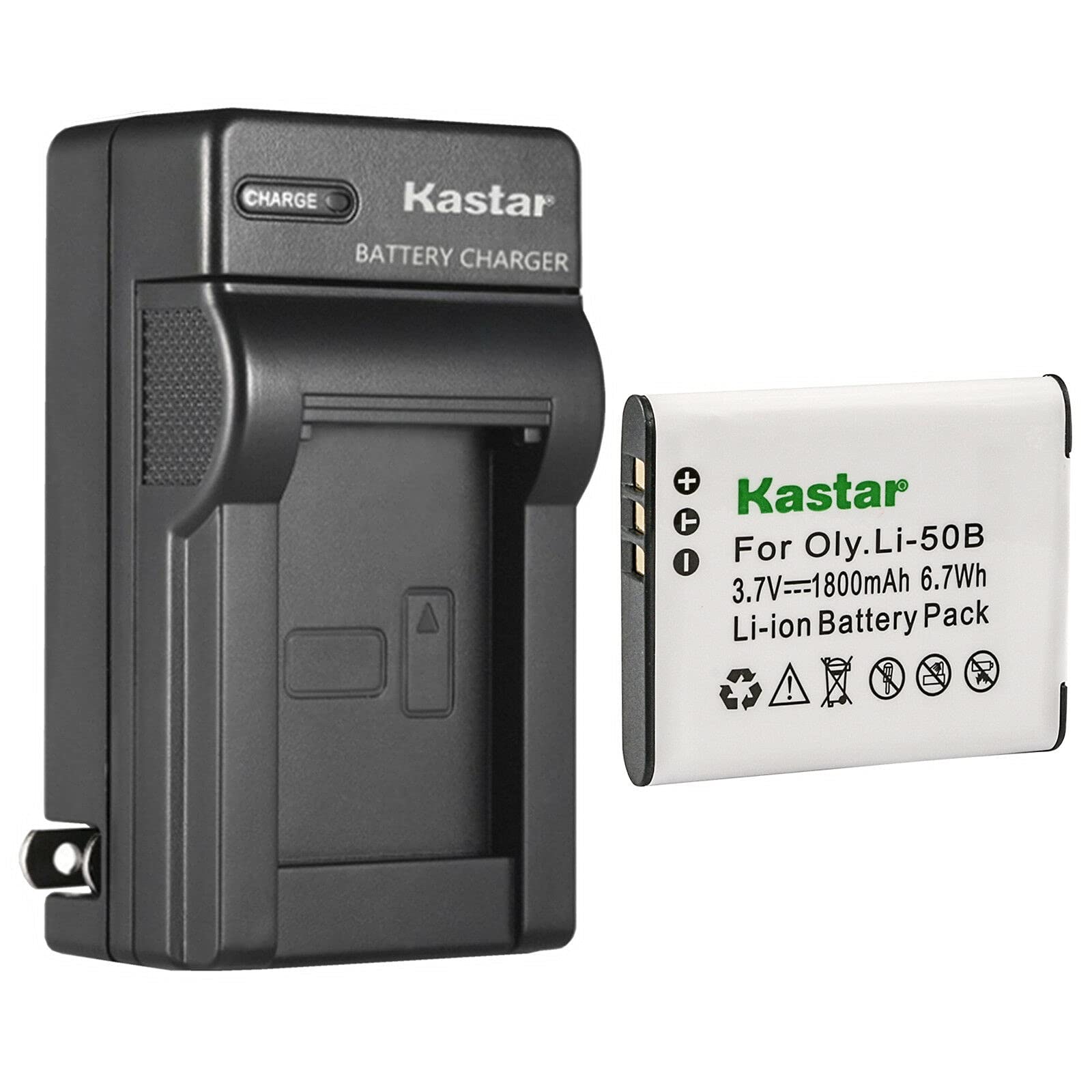 Kastar Replacement Battery and AC Wall Charger Compatible with Olympus Li-50B, TG-870, VG-170, VH-410, XZ-1 & More - Perfect for Travel Photography, Outdoor Adventures & Everyday Camera Use