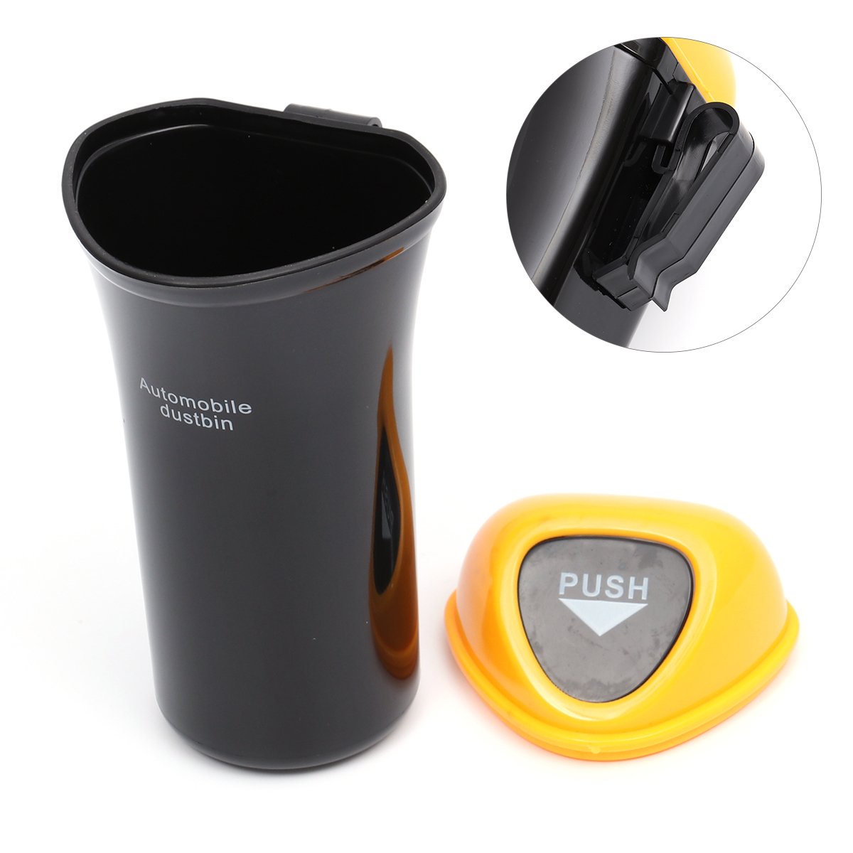 Leakproof Car Trash Can - Auto Vehicle Garbage Bin with Lid, Yellow (for Sedan, SUV, Truck & Road Trip Essentials)