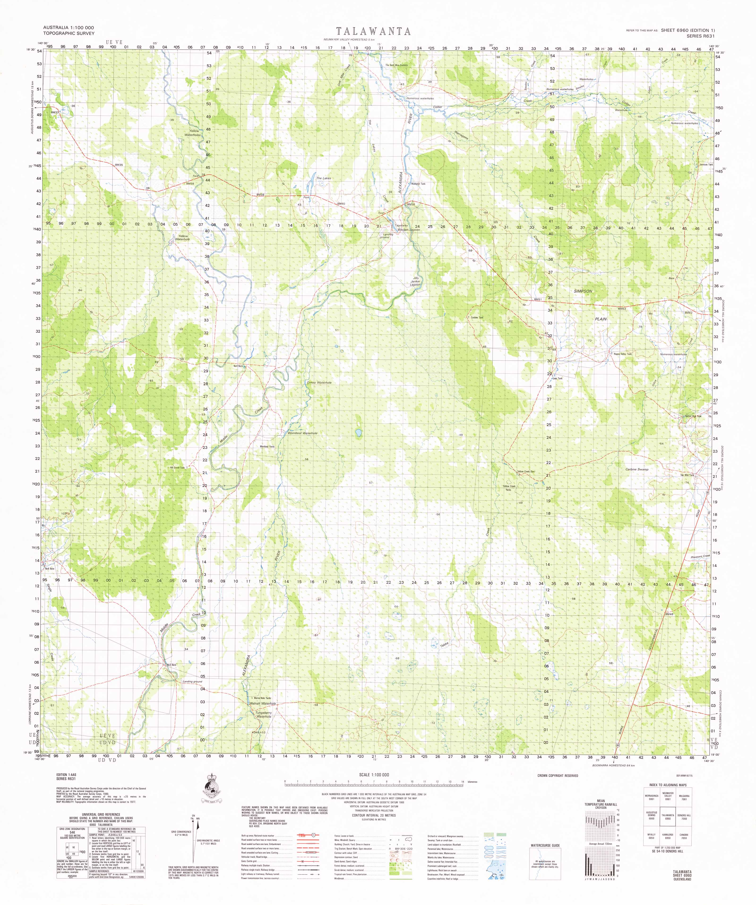 6960 Talawanta 1:100,000 Scale Topographic Map - Hiking, Camping & Outdoor Adventure Navigation