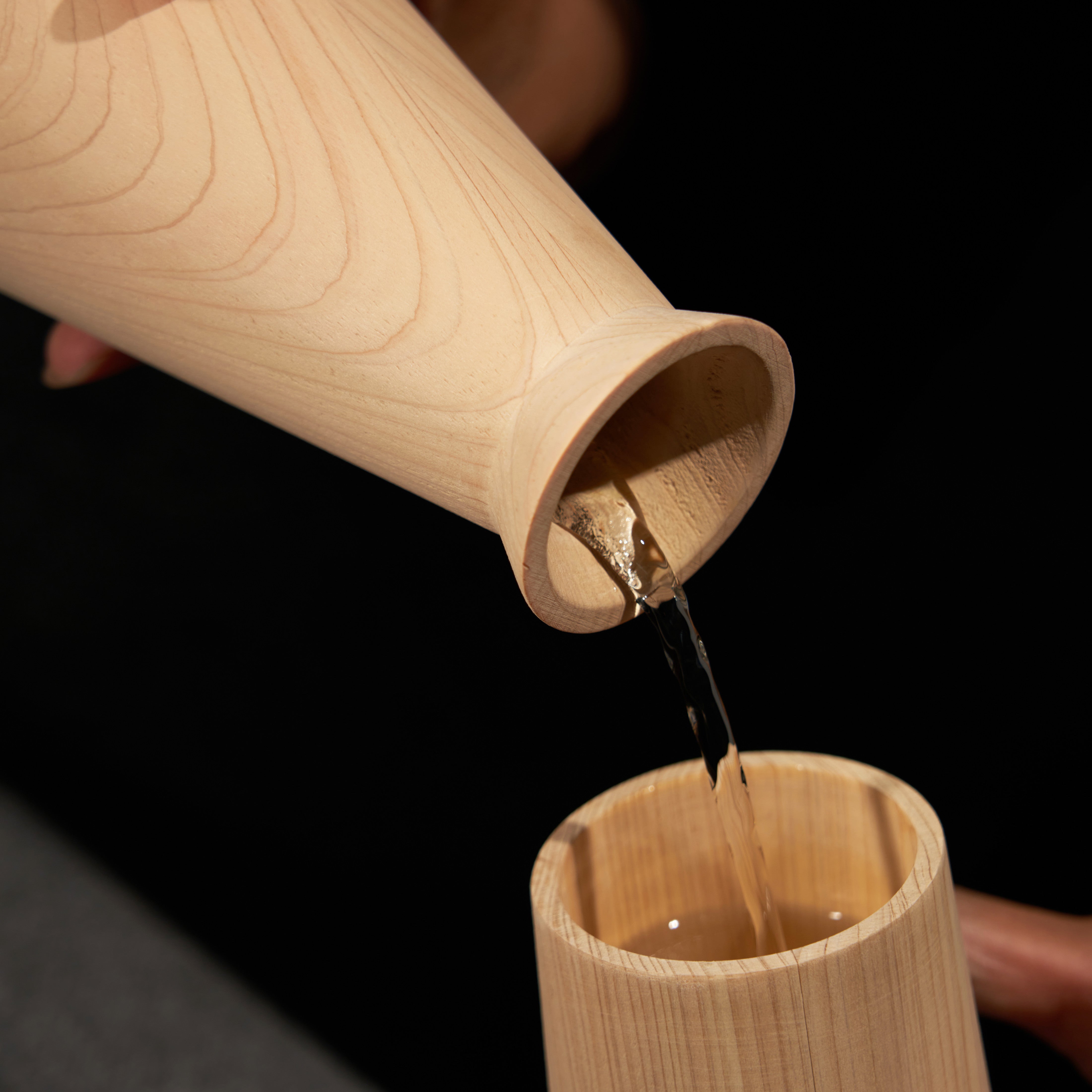 Premium Japanese Hinoki Cypress Wood Sake Set - Traditional Handcrafted Sake Cups & Carafe - Perfect for Japanese Dining, Gift Giving & Home Bar Decor