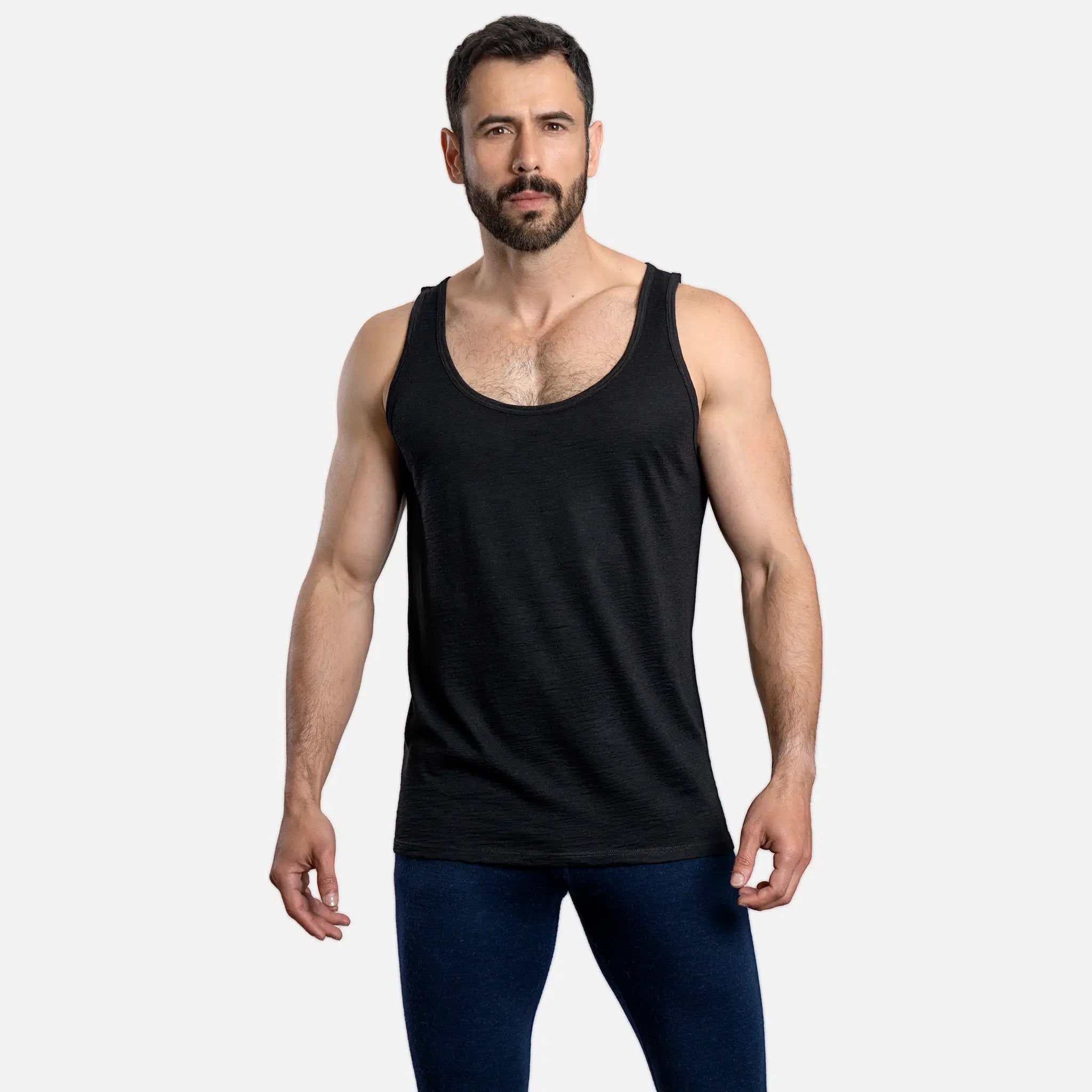 Men's Alpaca Wool Tank Top - Ultra Lightweight 110g Summer Wear for Hiking & Travel