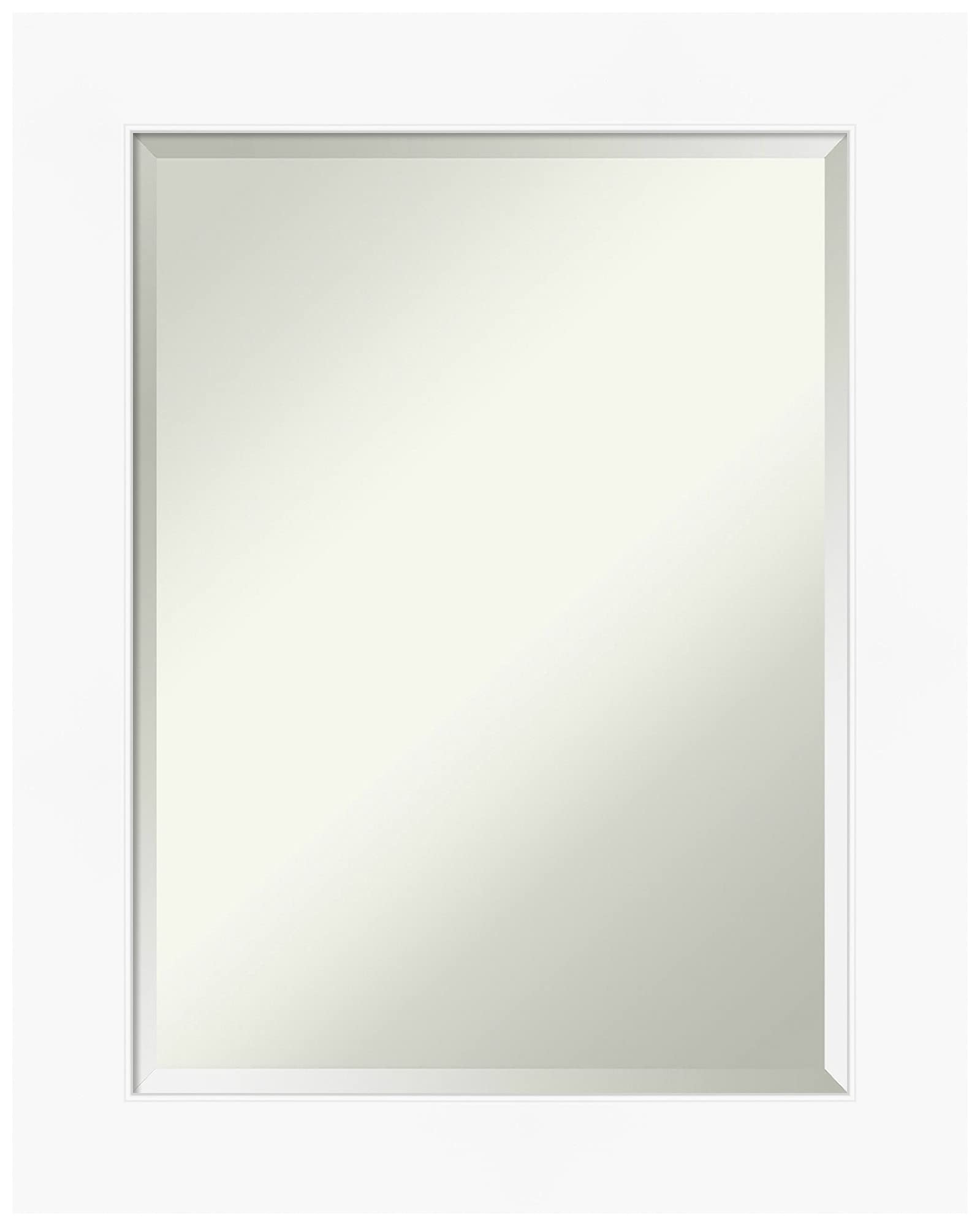 Amanti Art 18x24 Inch Framed Bathroom Vanity Mirror with Cabinet - White Glass Wall Mirror for Makeup, Shaving & Bathroom Decor