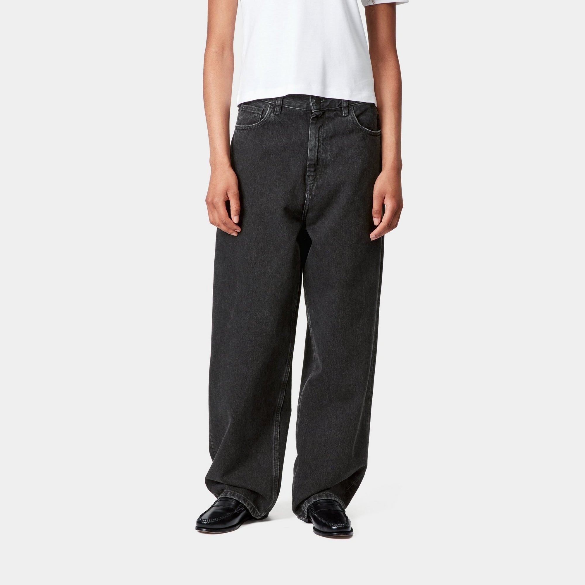 Women's Brandon Pant - Black Stone Washed Stretch Denim Jeans for Casual Wear & Everyday Comfort | Perfect for Work, Outings & Relaxing