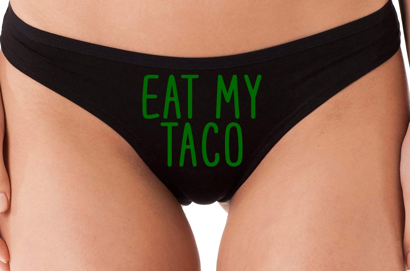 Funny Oral Sex Black Thong Underwear - Knaughty Knickers 'Eat My Taco' Lingerie for Couples & Bachelorette Parties