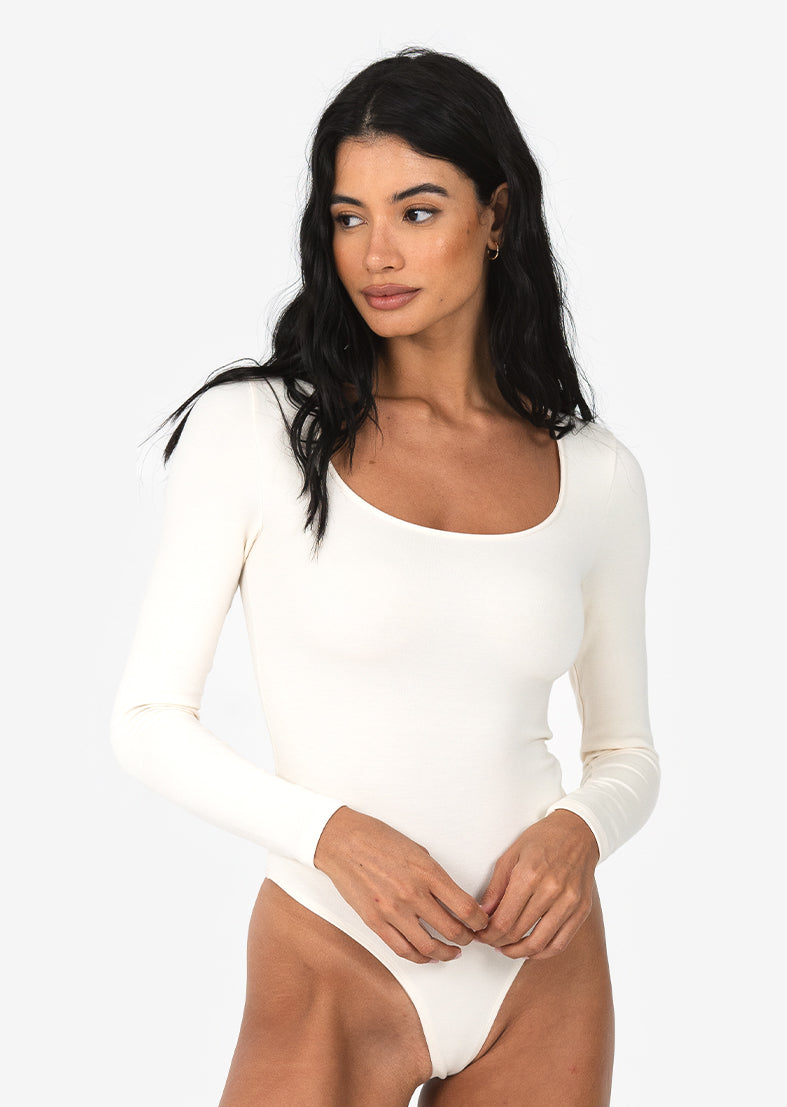 Effortless LS Body Eggnog - Luxurious Loose Fit Long Sleeve Top for Women | Cozy Winter Loungewear & Casual Outfits | Perfect for Home Relaxation, Coffee Dates, and Holiday Gatherings