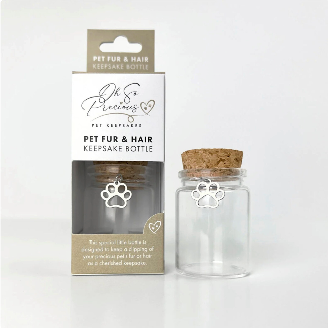 Pet Fur & Hair Keepsake Bottle - Preserve Your Pet's Memory in a Beautiful Glass Vial | Perfect for Memorials, Gifts & Pet Loss Remembrance