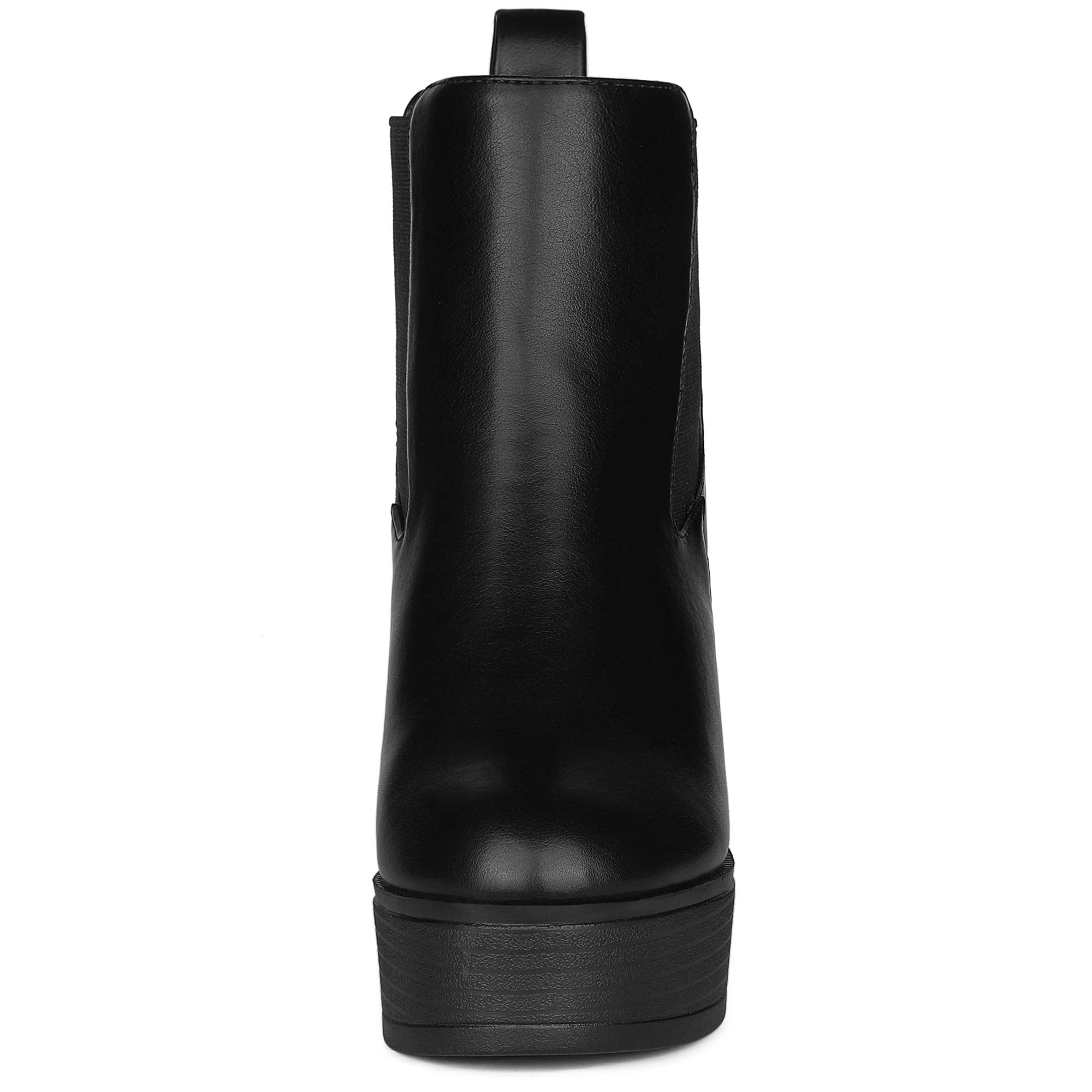 Allegra K Women's Chunky Heel Chelsea Ankle Boots - Platform High Heel Booties for Women, Fashion Winter Boots with Side Zipper, Comfortable Dress Boots for Office, Party & Night Out
