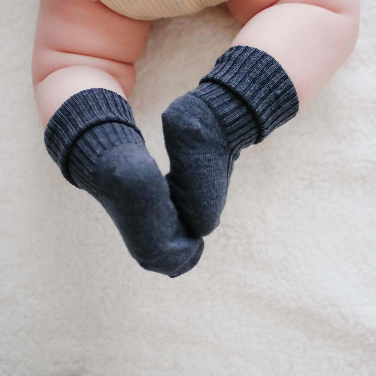 Woolino Washable Merino Wool Baby Socks for Newborn to 8 Years - Soft & Breathable Infant Toddler Kids Socks (Pack of 3) - Perfect for Playtime, Nursery & Cold Weather Comfort