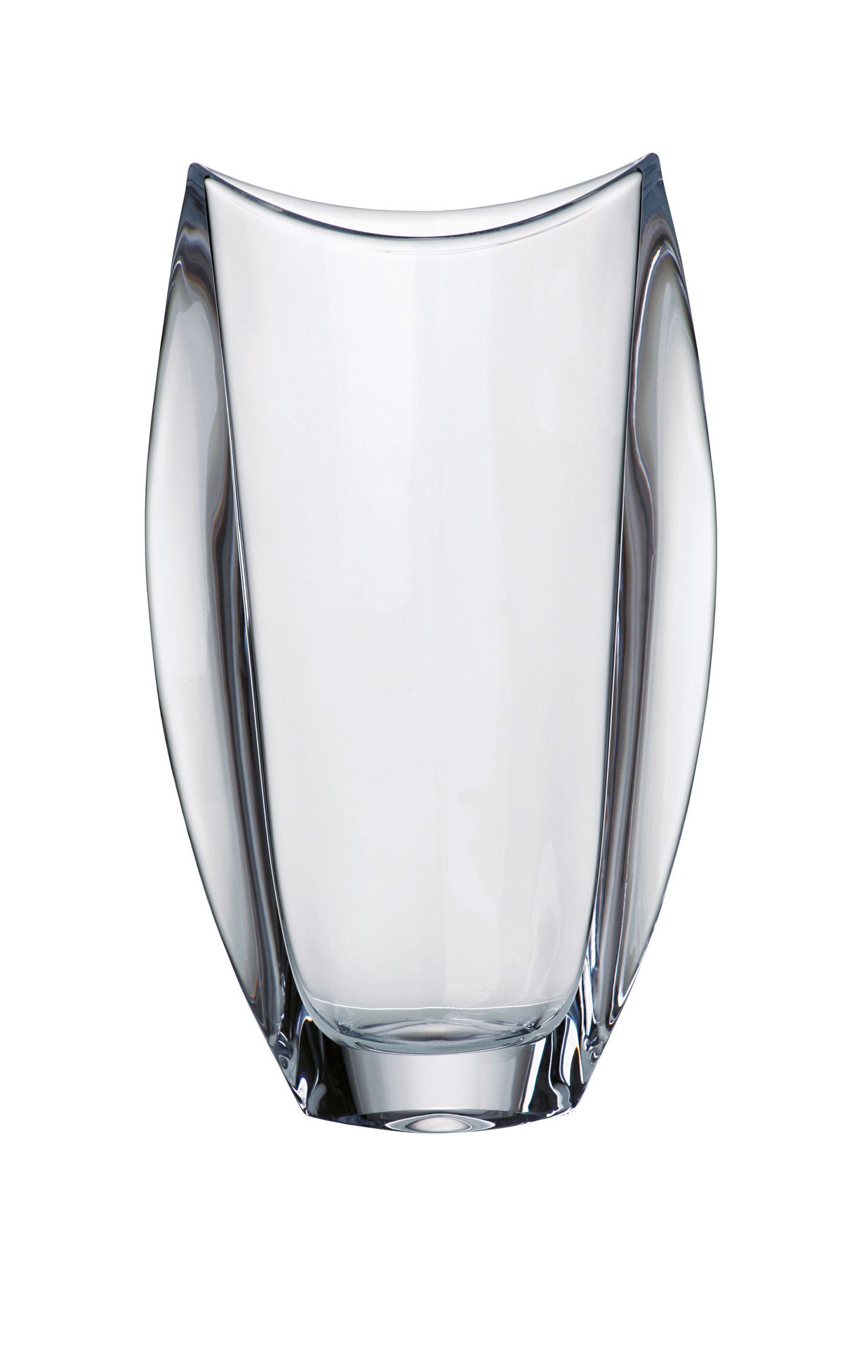 Barski European Crystal Glass Oval Vase - 12 Inch Tall Handcrafted Home Decor - Elegant Flower Vase for Wedding Centerpieces, Dining Table Decor, and Luxury Gift Giving - Made in Europe