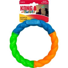 Kong Twistz High Visibility Ring Dog Toy - Durable Chew Toy for Large & Small Dogs - Perfect for Fetch, Training & Playtime Outdoors
