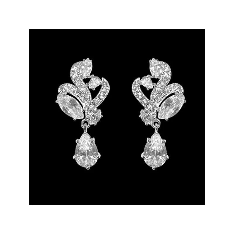 Elegant Crystal Earrings for Women - 14K Gold & Rose Gold Plated Bridal Jewelry - Perfect for Weddings, Parties & Special Occasions