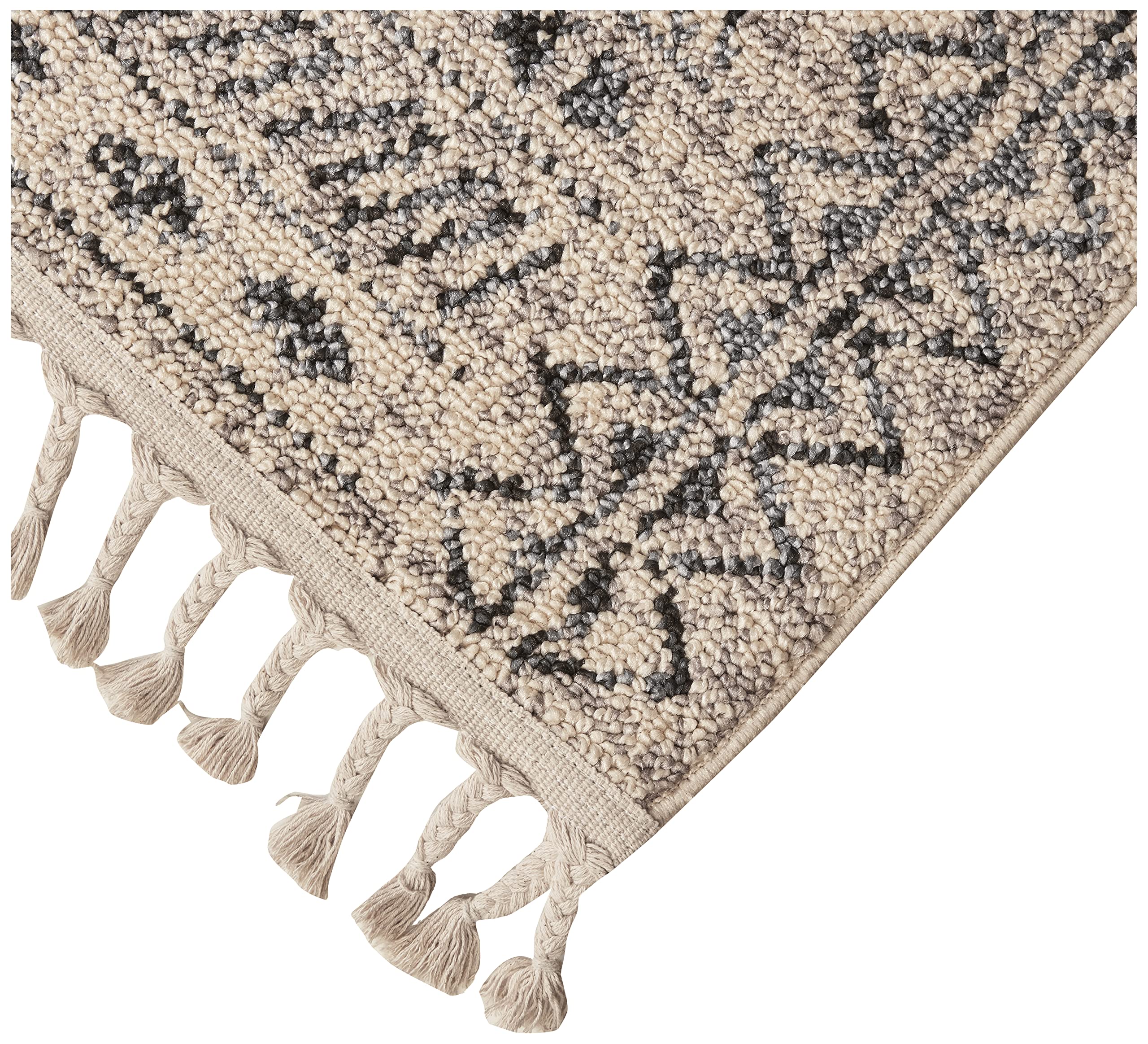 nuLOOM Akua Ethnic Bands Tassel Area Rug 8x10 Ivory - Bohemian Chic Living Room Decor, Bedroom Accent Rug for Cozy Home Style