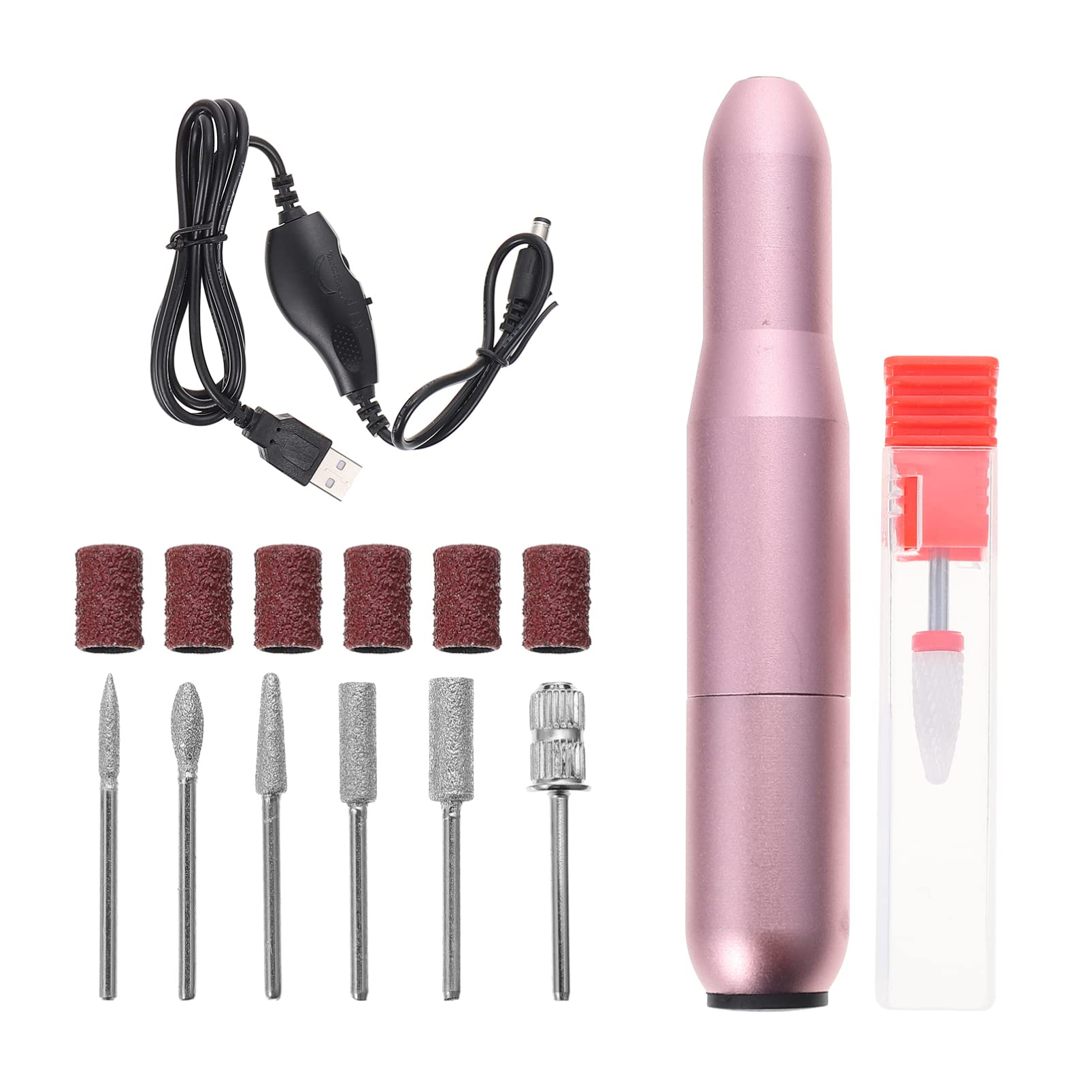 OSALADI Professional Electric Nail Drill Machine Kit - 1 Set Aluminum Alloy Nail File Polisher with Sand Sheets for Salon & Home Manicure Pedicure | Perfect for Nail Art, Builder Gel, Acrylics & DIY Nail Care