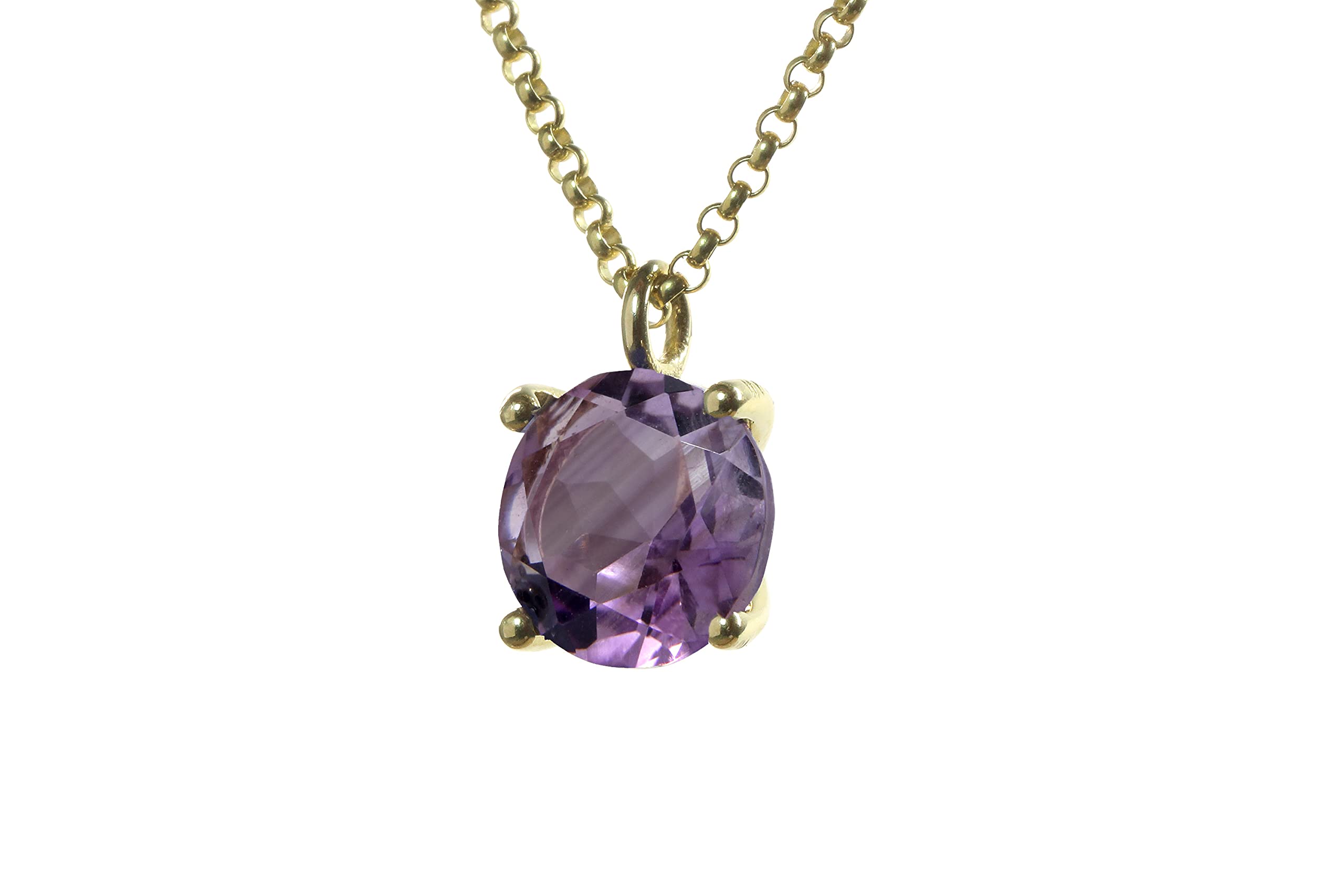 Anemone Jewelry Amethyst Necklace - Natural Gemstone Birthstone Pendant for Women | Handmade Adjustable Chain | Perfect for Gifts, Weddings & Special Occasions