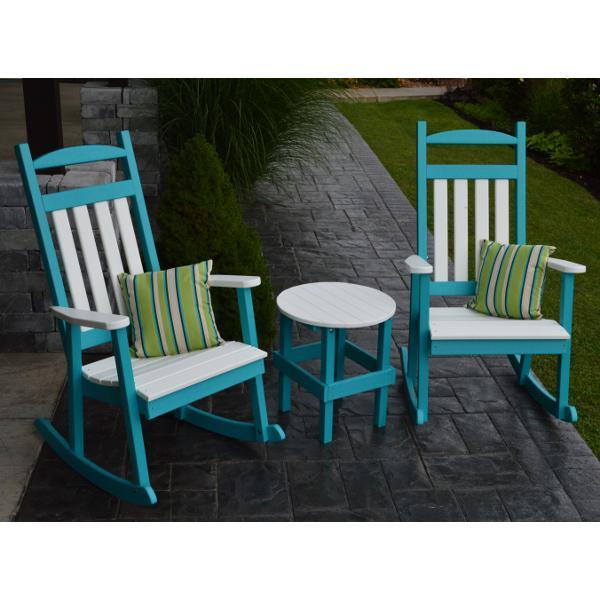 Classic Poly Porch Rocking Chair with White Accents - Perfect for Outdoor Relaxation, Patio, Garden & Front Porch Decor