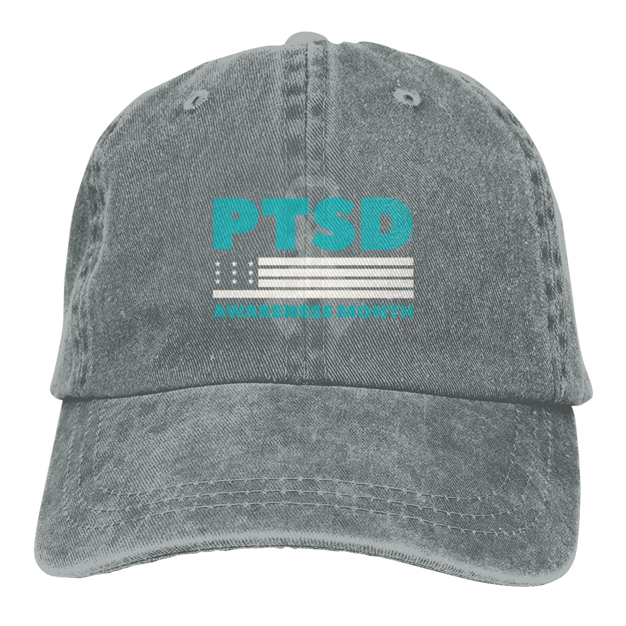 PTSD Awareness Baseball Cap - Adjustable Outdoor Sun Hat for Fishing, Cowboy & Dad Hats - Washable Snapback Hat for Daily Wear, Hiking & Casual Outfits