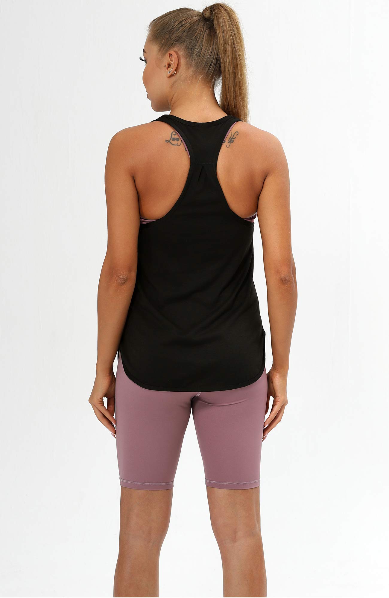 ICY ZONE Women's Racerback Workout Tank Tops - Breathable Athletic Running Shirts, Loose Fit Yoga Tops (2-Pack) - Perfect for Gym, Jogging & Summer Outdoor Activities