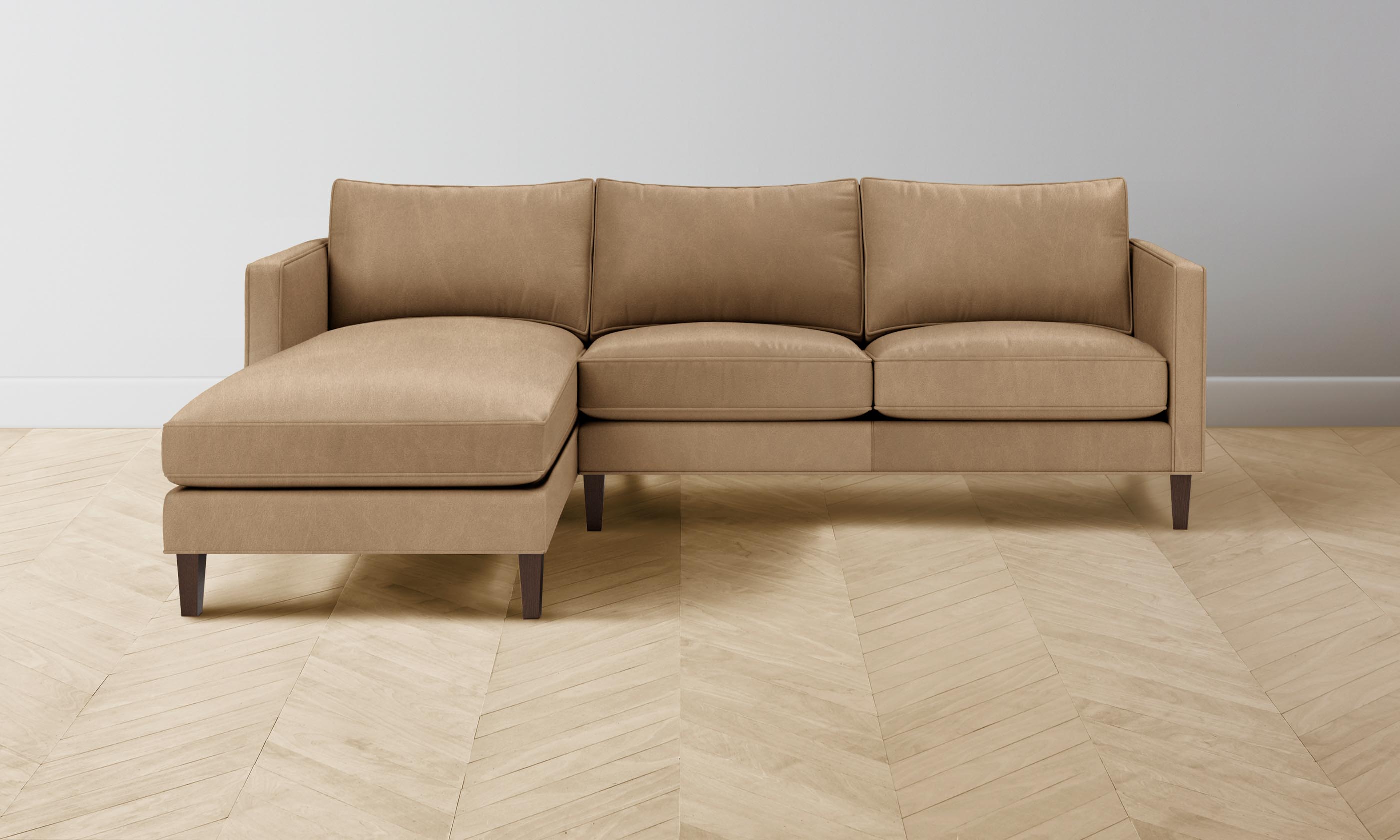 Premium Crosby Sectional Sofa in Tuscan Leather Camel - Luxurious Comfort for Living Room, Lounge & Family Gatherings