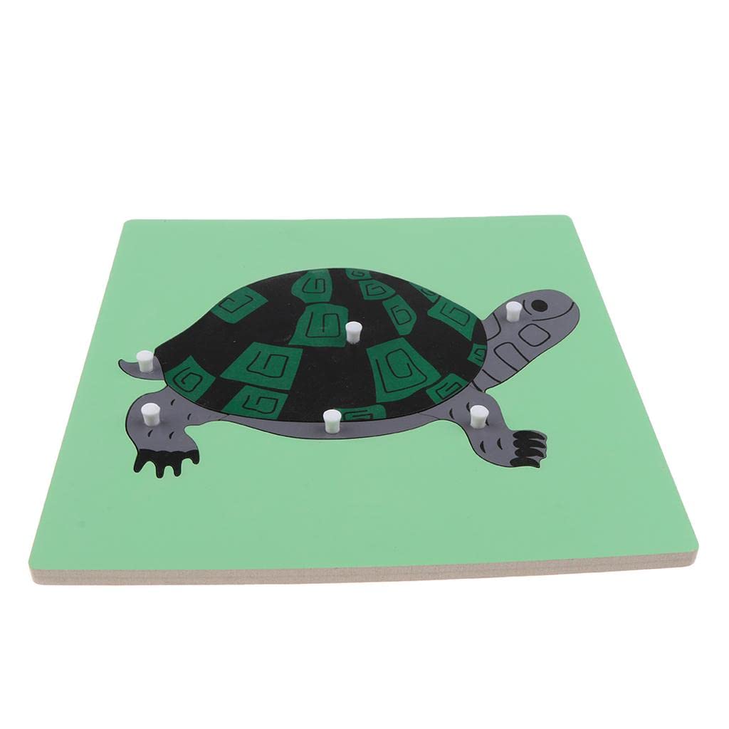 Montessori Wooden Animal Jigsaw Puzzle - Educational Toys for Kids & Toddlers - Tortoise, Elephant, Lion - Learning Games for Preschool & Home Schooling