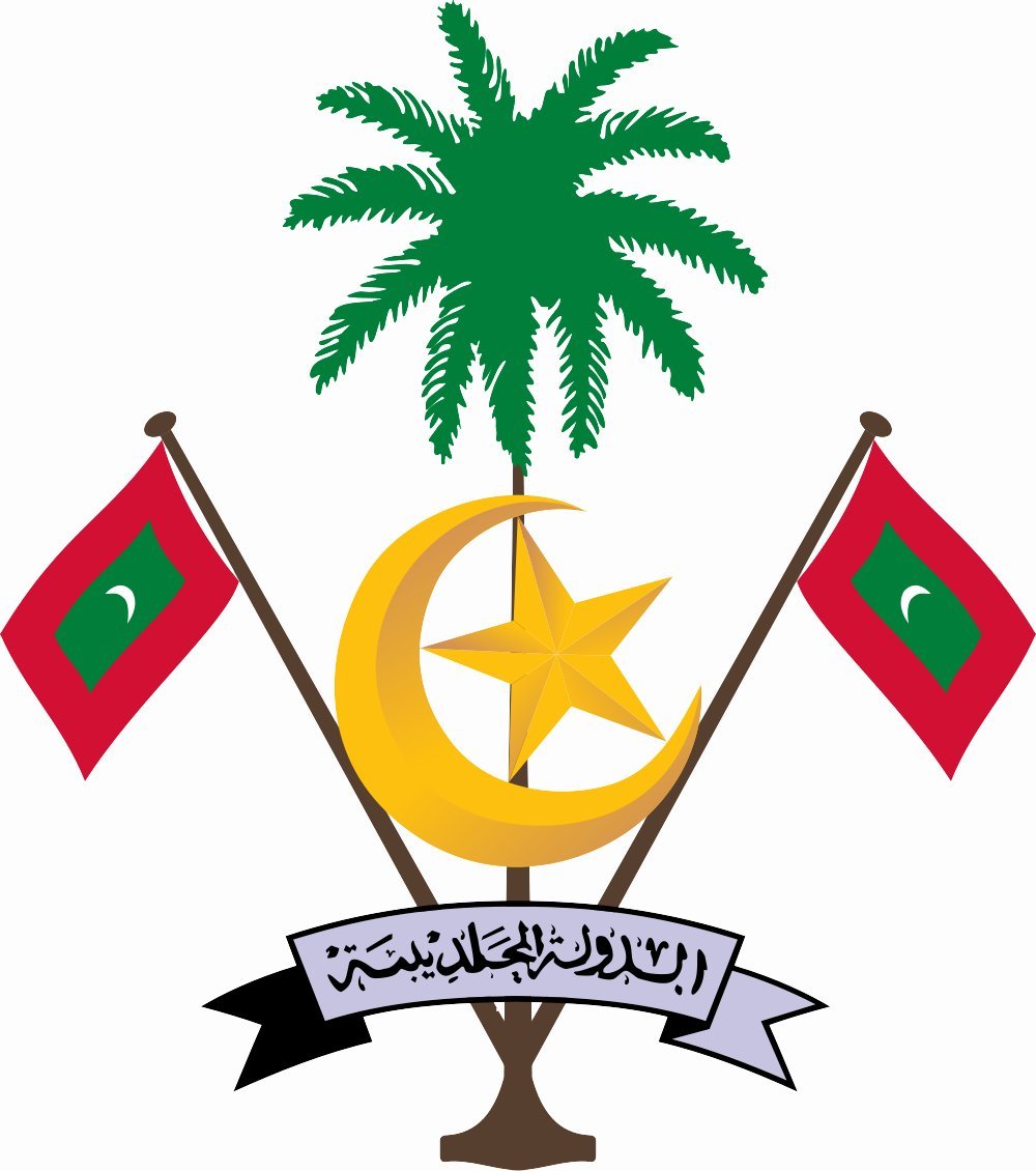 MALDIVES Coat of Arms Die-Cut Car Bumper Sticker 4.3