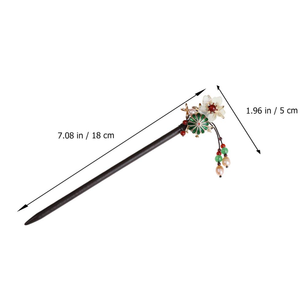 Vintage Wooden Hair Clasp for Women - Retro Hair Pin with Tassel for Gifts & Parties