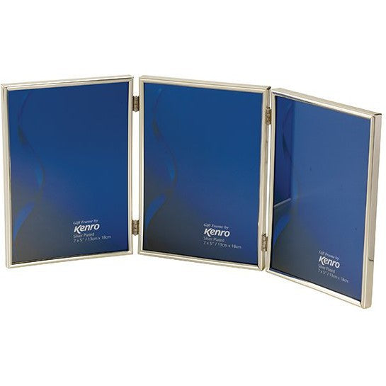 Kenro Symphony Classic Silver Triple 6x4 Photo Frame - Elegant Display for Family Photos, Wedding Pictures & Home Decor