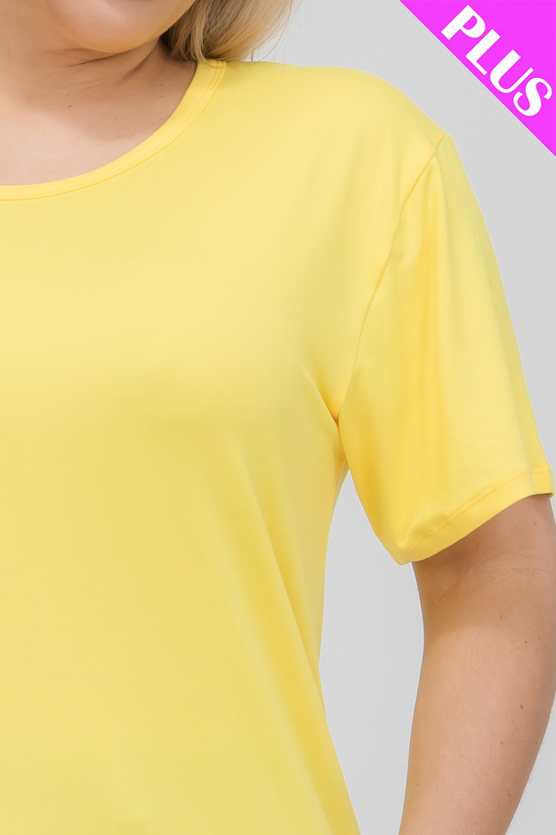 Plus Size Basic Short Sleeve T-Shirt for Women - Comfortable Cotton Casual Tee (CAPELLA) | Perfect for Everyday Wear, Lounge & Summer Outfits