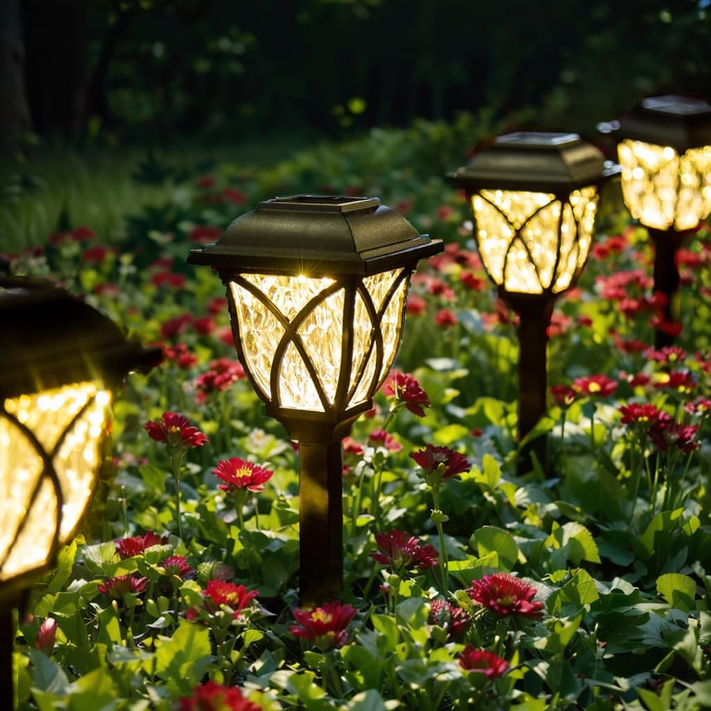 Fohil 6 Pack Solar Garden Lights - Waterproof IP65 Solar Outdoor Lights for Pathway, Yard, Walkway, Driveway & Lawn | Solar Powered Landscape Lighting for Beautiful Nighttime Ambience & Enhanced Safety