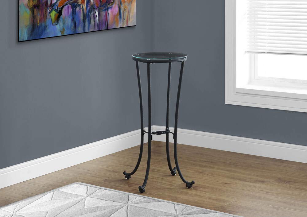 Black and Clear Finish Traditional Accent Table I 3332 - Perfect for Living Room, Bedroom, or Entryway Decor