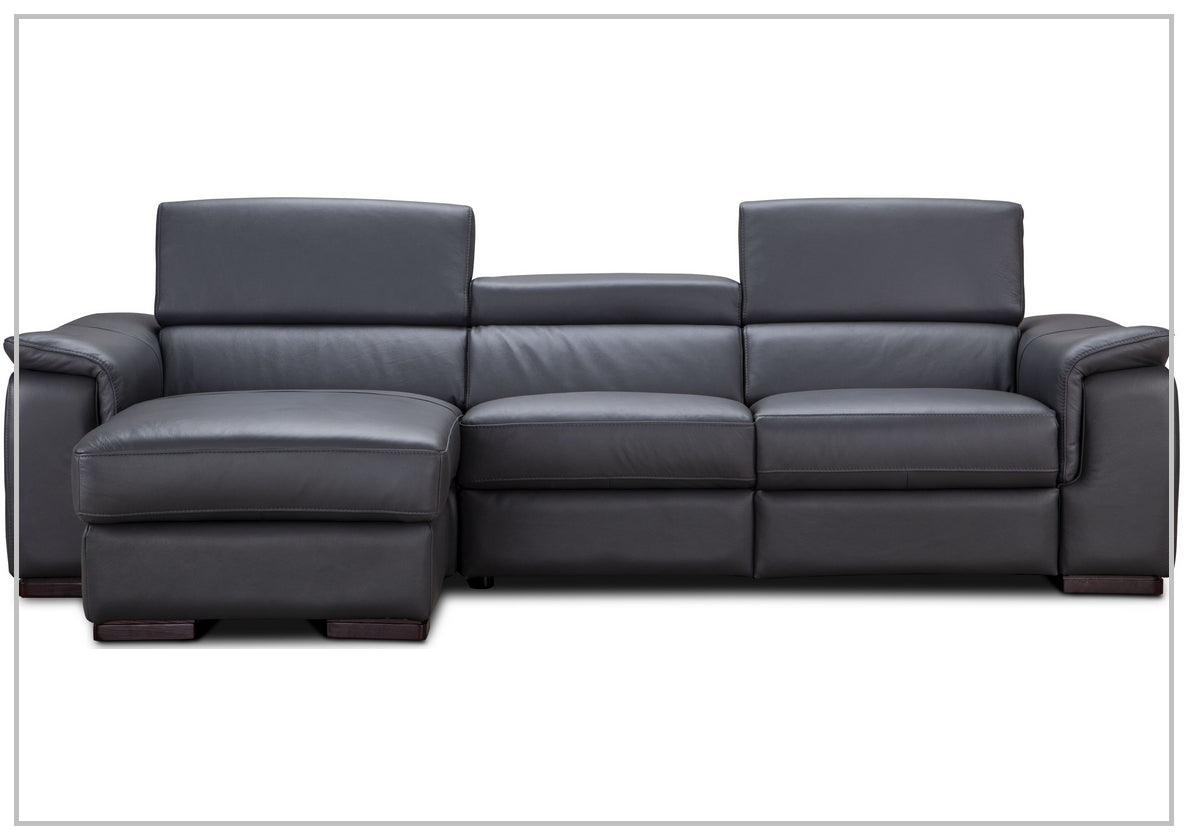 Gio Italia Allegra L-Shaped Leather Recliner Sectional Sofa - Modern Genuine Leather Reclining Couch for Living Room, Home Theater & Family Gatherings