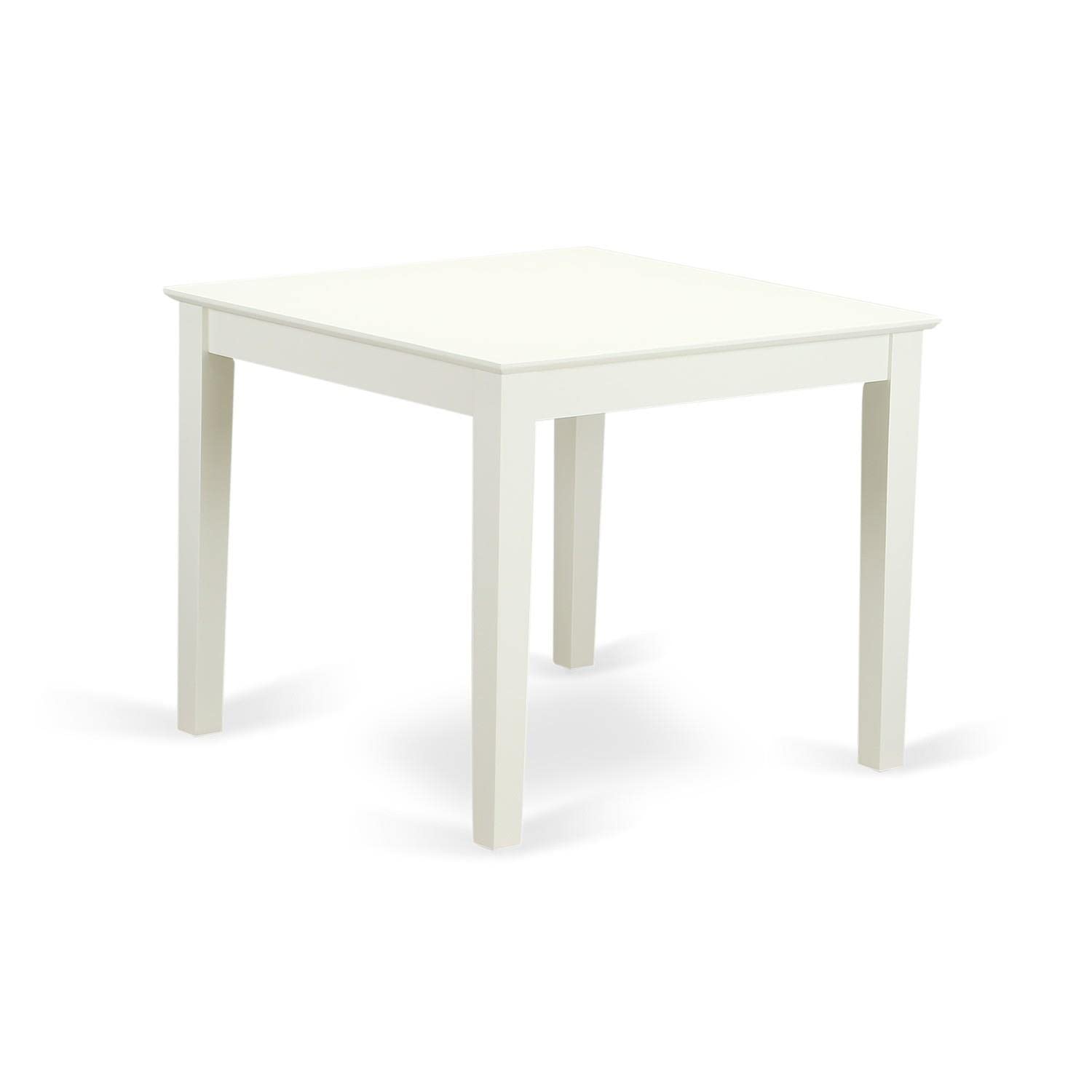 East West Furniture OXCL3-LWH-W 3-Piece White Kitchen Table Set with Square Dining Table & 2 Chairs for Small Spaces - 36x36 Inch Compact Dining Set - Perfect for Apartments, Breakfast Nooks & Cozy Kitchens