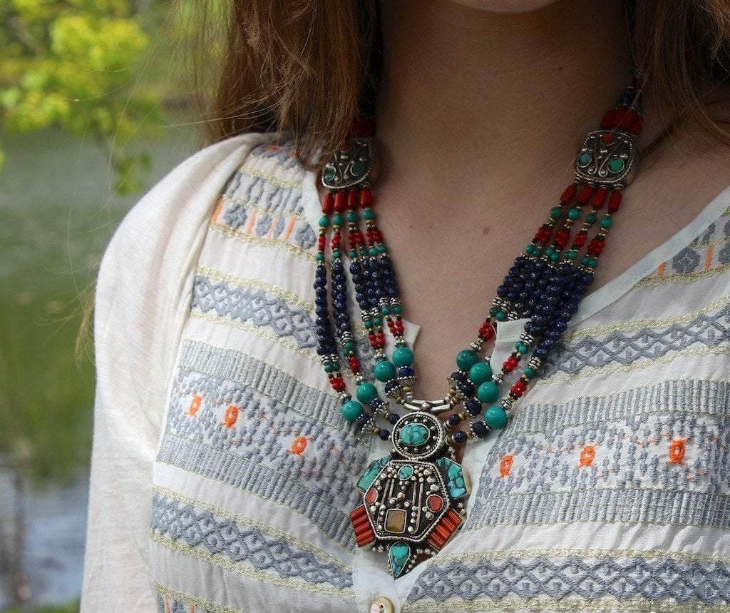 Exquisite Tibetan Handmade Necklace - Authentic Ethnic Jewelry for Women | Perfect for Boho Fashion, Festivals & Spiritual Occasions