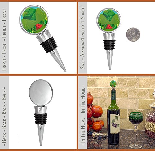 Camping Tent with Trees and Mountains Design - Premium Wine Stopper for Outdoor Adventures, Picnics, and Home Entertaining