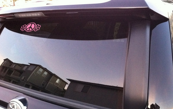 722 Peace With Flowers Sticker - 2.8 x 5.3 Inch Waterproof Vinyl Decal - Perfect for Laptops, Water Bottles, and Car Windows