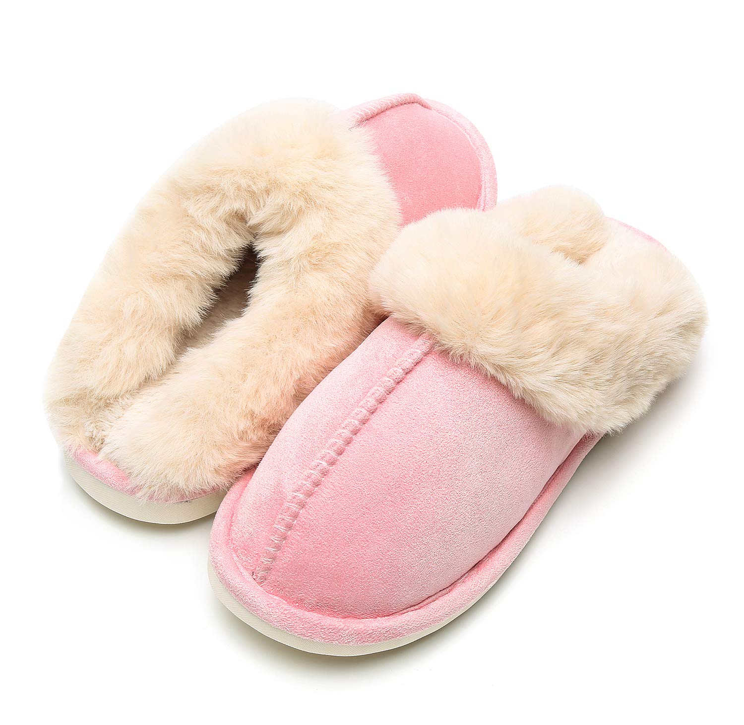 Epsion Women's Winter Warm Slippers - Faux Fur Fluffy House Shoes with Suede Plush Lining & Anti-Skid Sole - Indoor/Outdoor Comfort for Home, Office & Travel