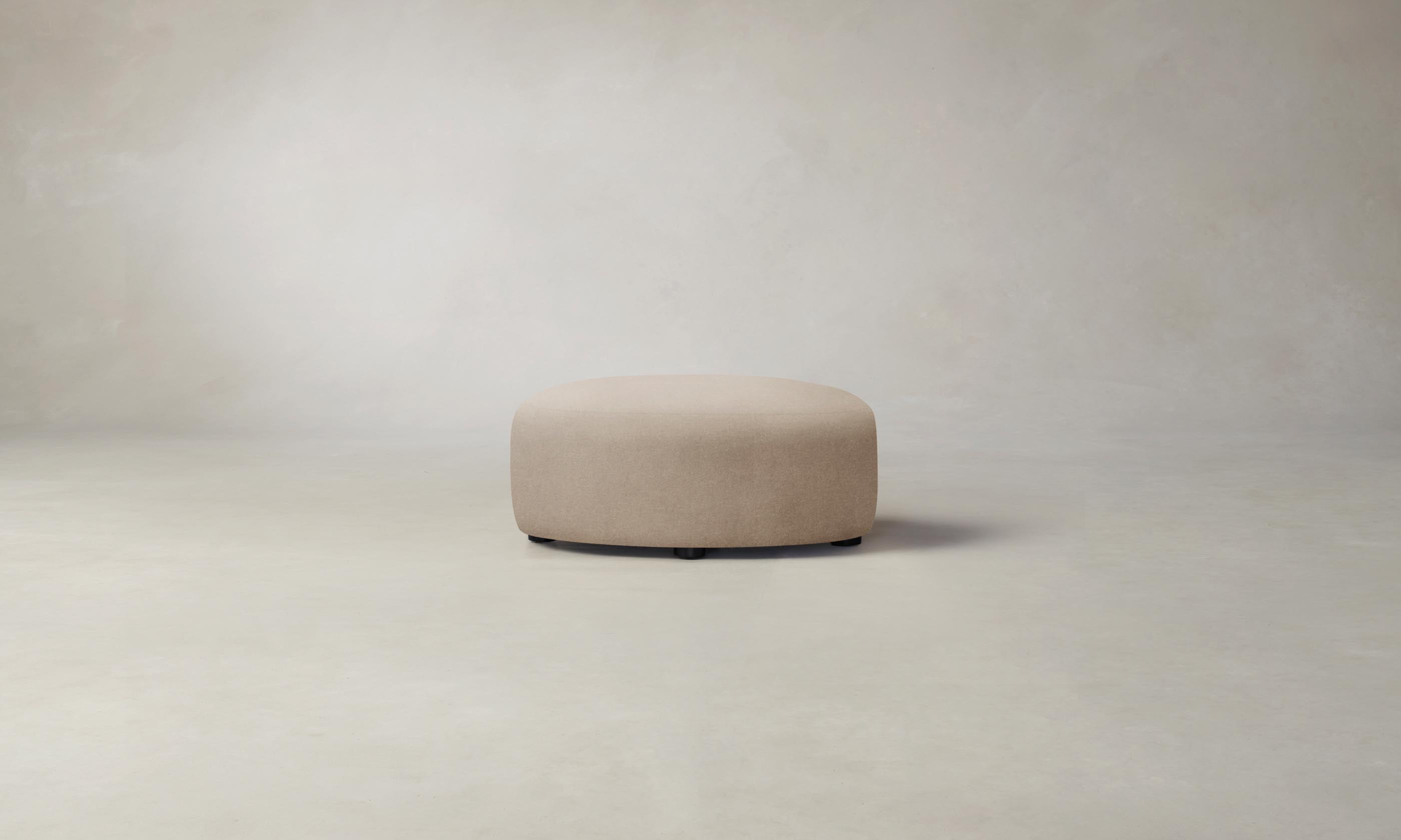 Chelsea Ottoman with Performance Velvet Upholstery in Taupe - Perfect for Living Room, Bedroom & Home Office Decor