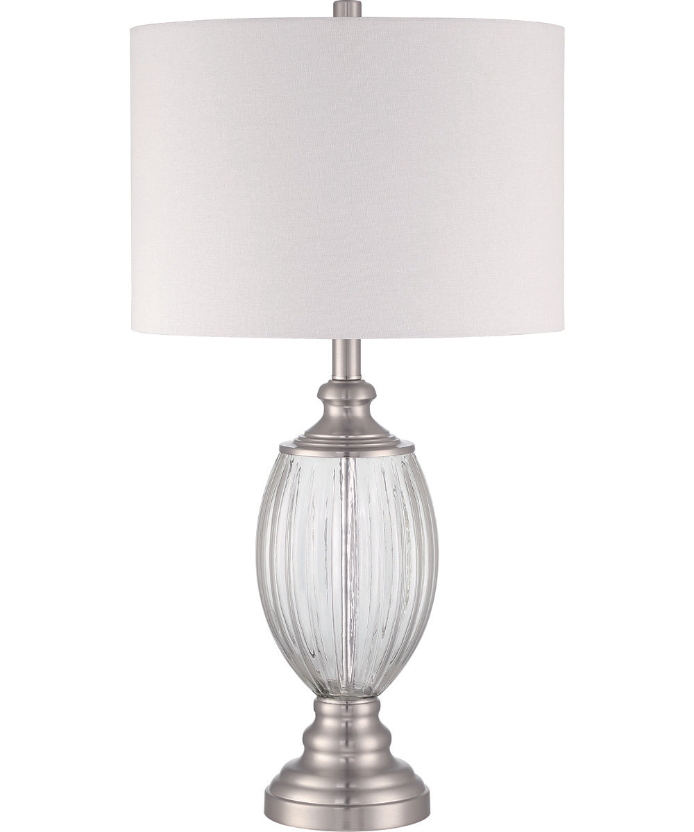 Brushed Nickel Table Lamp - Modern 1-Light Desk Lamp for Home Office, Bedroom & Study - Perfect for Reading, Working & Decor