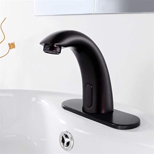 Luxury Lenox Automatic Sensor Faucet - Touchless Cold Water Faucet with Oil Rubbed Bronze Finish for Bathroom & Kitchen - Modern Hands-Free Faucet for Hygienic Washing, Perfect for Home, Restaurant, and Public Restrooms