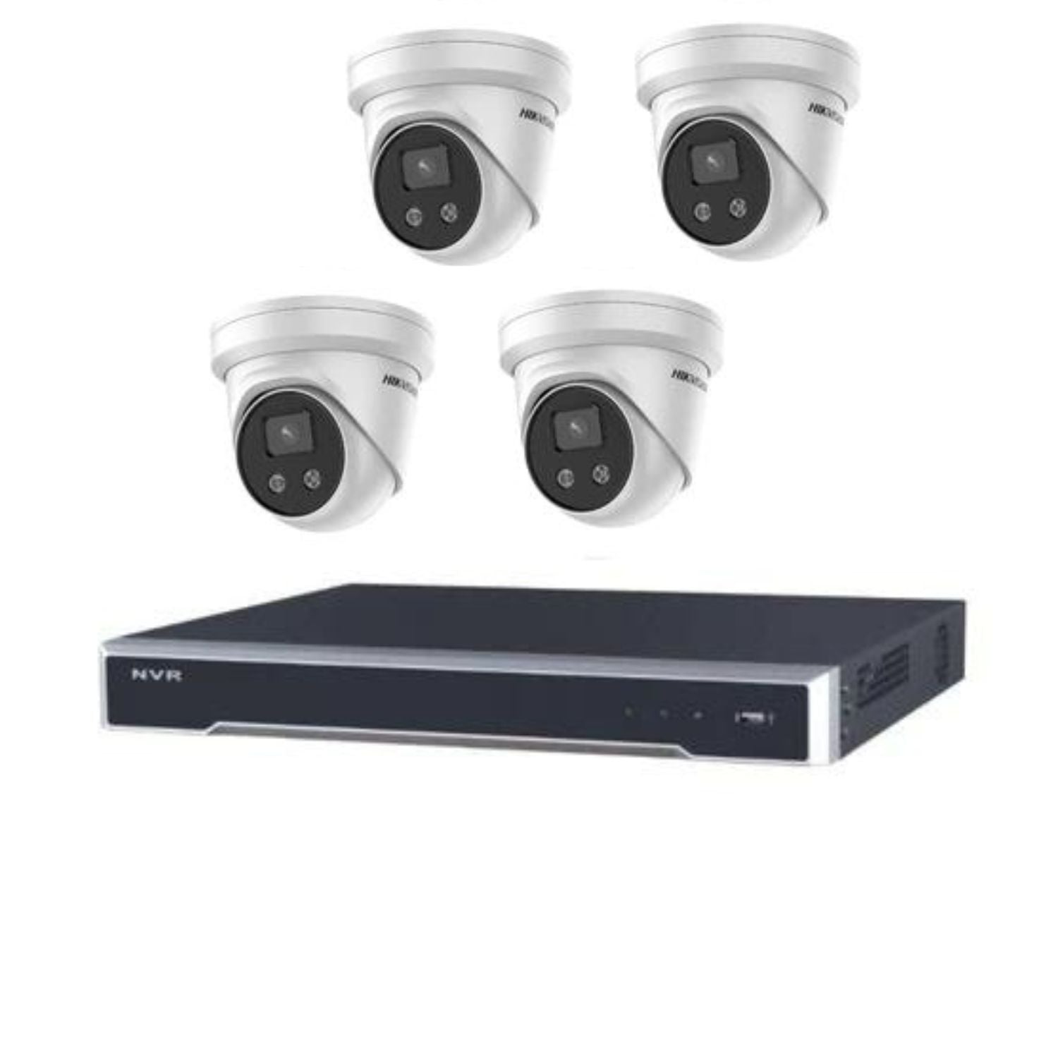 Hikvision 4K CCTV Security Camera System - 4 x 6MP AcuSense Turret Cameras with 4CH NVR & 4TB HDD for 24/7 Home & Business Surveillance | Outdoor/Indoor Security Monitoring, Theft Prevention, Property Protection