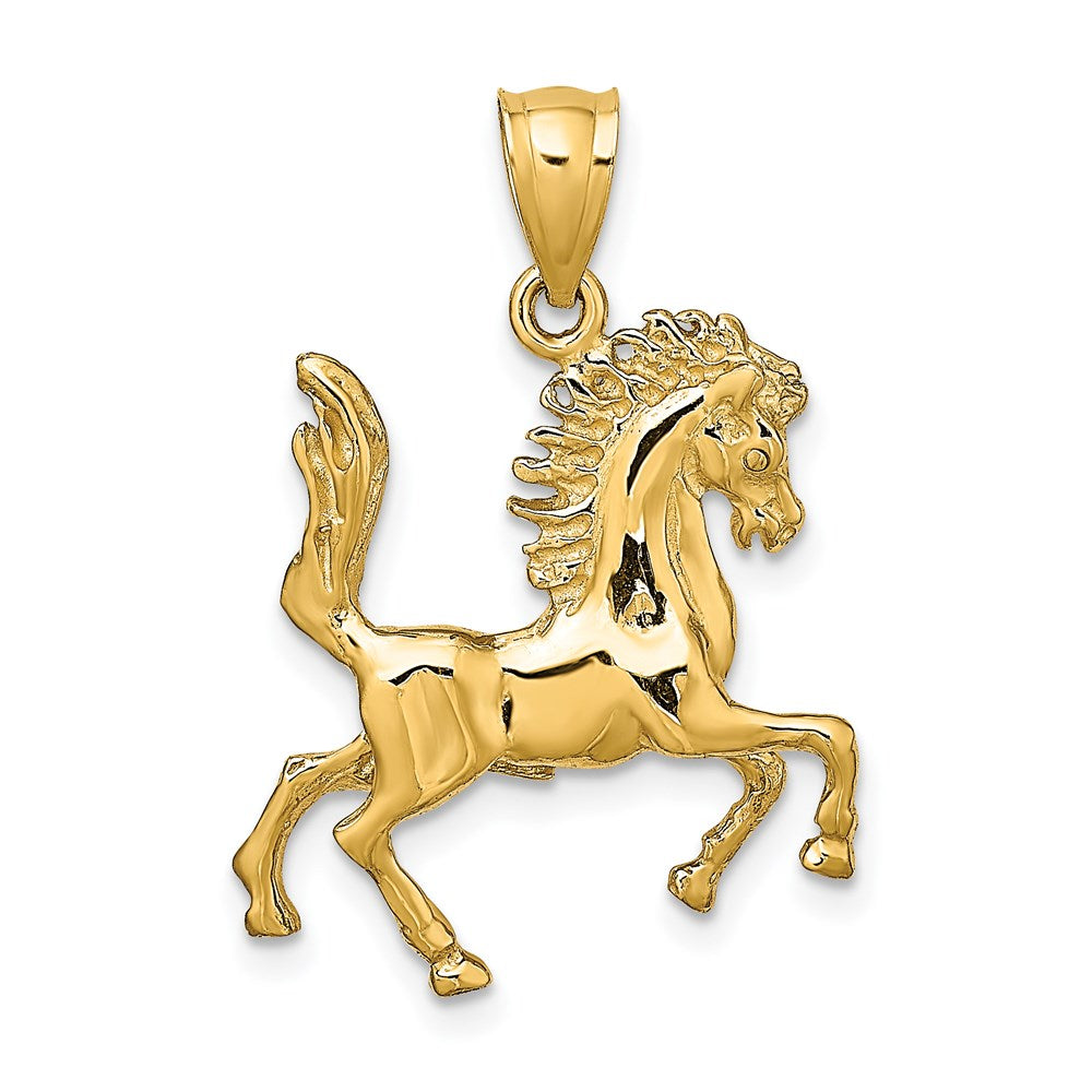 14K Gold 3D Horse Charm Pendant - Elegant Horse Jewelry for Necklace, Bracelet & Gift - Perfect for Equestrian Lovers, Horseback Riding Enthusiasts & Animal Jewelry Collectors