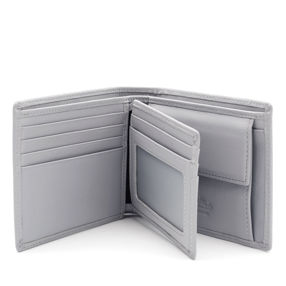 Premium Genuine Leather Wallet for Men - Goldlion Grey | Slim RFID Blocking Bifold Wallet for Everyday Use & Travel