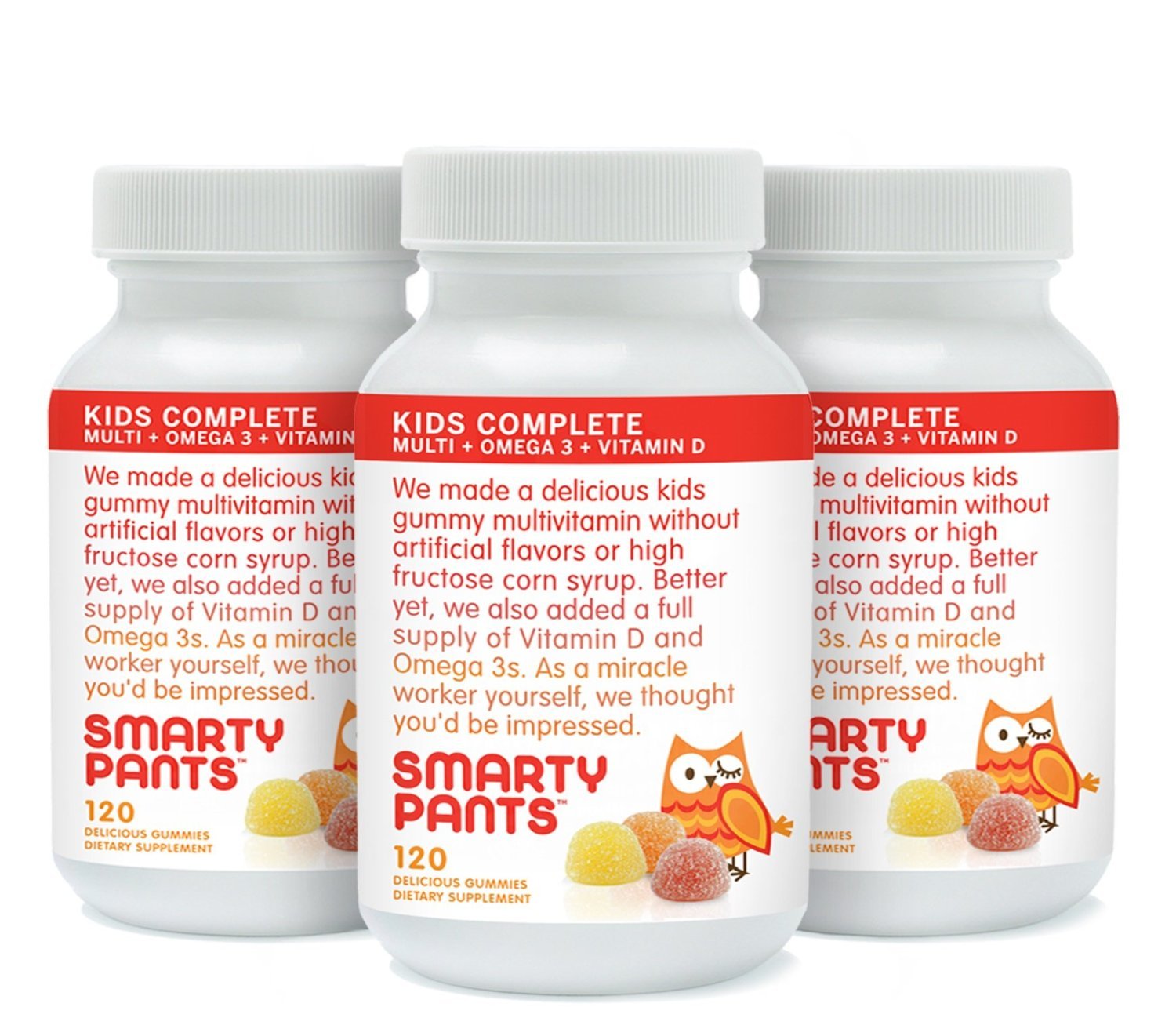 SmartyPants Kids Gummy Vitamins with Omega 3 Fish Oil & Vitamin D - 360 Count (3 Pack) - Immune Support & Brain Health Supplement for Children - Perfect for Daily Nutrition & Picky Eaters